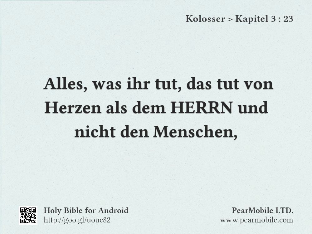 Kolosser, Kapitel 3:23